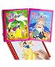 PLUSPOINT Magic Quick Dry Water Book Reusable Colouring Water Doodle Book self-Drying with Water Pen for Kids Drawing Practice Book for Toddlers, Return Gifts, Birthday Party (for Girls 2 Books)