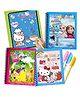 PLUSPOINT Magic Quick Dry Water Book Pack of 3 Reusable Colouring Doodle Book self-Drying with Water Pen for Kids Drawing Practice of Size 15cm for Toddlers, Return Gifts, Birthday Party 3 to 8 Years