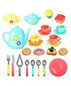 PLUSPOINT  Tea Set Tea Party Pretend Playset for Kids, Tea Set Party with Dessert Candy Muffin Toys Including Teapot Cups & Plates Girls Kitchen Toy Gift for Toddler Kids Boys Girls 3 Yrs+