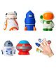 PLUSPOINT Space Theme Finger Puppets 5 PCS Rubber Puppets for Stories with Hands Waterproof Vinyl Cute Finger Props Figures Novelty Toys Gift for Kids Toys Party Favors Goodie Bag Fillers  1 Years +