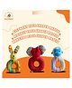 ilearnngrow set of 3 Rattles - Monkey + Elephant + Kangaroo shape Face Rattle