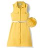 Hola Bonita Knit Sleeveless Solid Textured Fabric Dress with Belt - Yellow