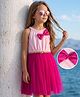 Hola Bonita Cotton Knit Dress Sleeveless Solid Mesh Fabric with Belt Pink 4-5 Years