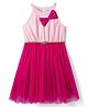 Hola Bonita Cotton Knit Dress Sleeveless Solid Mesh Fabric with Belt Pink 7-8 Years