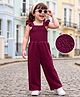Kookie Kids Knit Sleeveless Solid Jumpsuit - Maroon