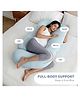 Haus & Kinder J-Shape Maternity Pillow with Cotton cover- Blue