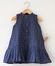Love the World Today Cotton Woven Sleeveless Striped Dress - Navy Blue