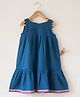 Love the World Today Cotton Woven Sleeveless Solid Tiered Dress - Blue