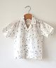Love the World Today Cotton Woven Half Sleeves Floral Printed Shirt - White