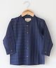 Love the World Today Cotton Woven Full Sleeves Striped Shirt - Navy Blue