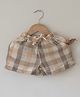 Love the World Today Cotton Woven Checked Shorts - Beige