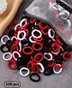 Ziory Set Of 100 Solid Rubber Bands - Black White & Red