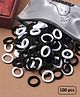 Ziory Set Of 100 Solid Rubber Bands - Black & White