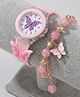 Ziory Butterfly Designed Watch With Bracelet - Baby Pink