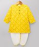 Babyhug 100% Cotton Cambric Woven Full Sleeves Triangles Printed Kurta & Dhoti Set - Yellow