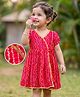 Babyhug Cambric Woven Half Sleeves Bandhani Printed Ethnic Dress - Fuchsia
