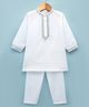 Babyhug Cotton Woven Full Sleeves Embroidered Kurta & Pyjama Set - White