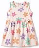Teddy Cotton Knit One Piece Dresses/Frocks Sleeveless Floral Print Peach 4-6 Years