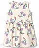 Teddy Cotton Knit One Piece Dresses/Frocks Sleeveless Cherry Print White 6-9 Months