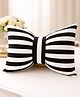 Peach Cuddle Bow Cushion (12x16 Inch, Satin) - Decorative for Girls Room, Pretty Decor, Black