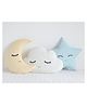 Peach Cuddle Cute Cloud Moon Star Cot Cushion (Pack of 3 , 16x16 inch , Velvet) kids cushion , soft toy , soft plush pillow , cot cushion , nursery décor , Baby Cushion