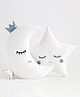 Peach Cuddle Cute Moon Star Cot Cushion (Pack of 2, 16x16 inch , Velvet) kids cushion , soft toy , soft plush pillow , cot cushion , nursery décor , Baby Cushion