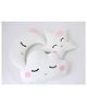 Peach Cuddle Cute Cloud Moon Star Cot Cushion (Pack of 3, 16x16 inch, Velvet) Kids Cushion, Soft Toy, Soft Plush Pillow, cot Cushion, Nursery Decor, Baby Cushion, Pink Blush