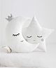 Peach Cuddle Velvet Cute Silver Moon & Star Crib Cushion Set for Babies - (Silver, 16x16 inch) Pack of 2