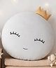 Peach Cuddle Cute Full Moon Crib Velvet Plush Cushion for Babies, Home Decoration (Grey, 16 x 16 inch)