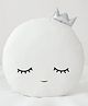 Peach Cuddle Velvet Full Moon Cushion with Crown for Kids & Babies (White & Silver, Pack of 1), Crib Cushion, Cuddle Cushion for Babies, Baby Cot Cushions