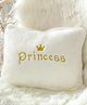 Peach Cuddle Velvet Embroidered Princess Cushion, (Pack of 1, Size 12X18 Inch, White) Cushion