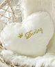 Peach Cuddle Kid's Cute Heart Shaped Darling Fluffy Fur Cot Cushion (16x16 inch, White)
