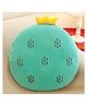 Peach Cuddle Velvet Fruit Shaped Cushion for Kids Room, Living Room, Bedroom, Nursery Decor (16x16 inch, Green)
