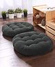 Peach Cuddle Round Velvet Floor Cushions Pillows for Living Room & Outdoor (Pack of 2, 50x50 cm, Grey) Floor Cushions, Tatami Cushion, Patio Cushion, Balcony Cushion, Floor Seating