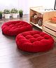 Peach Cuddle Round Velvet Floor Cushions Pillows For Living Room And Outdoor (Pack Of 2, 50X50 Cm, Red) Floor Cushions, Tatami Cushion, Patio Cushion, Balcony Cushion, Floor Seating