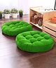Peach Cuddle Round Velvet Floor Cushions Pillows (Pack of 2 , 50x50 cm , Green)