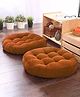 Peach Cuddle Round Velvet Floor Cushions Pillows for Living Room & Outdoor (Pack of 2, 50x50 cm, Brown) Floor Cushions, Tatami Cushion, Patio Cushion, Balcony Cushion, Floor Seating