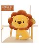 Peach Cuddle Cute Animal Shaped Lion Cushion for Kids Room (45x45 cm) - Decorative Cot Pillow, Nursery Decor, Baby Furnishing