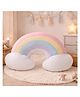 Peach Cuddle Cute Rainbow Cloud Shaped Velvet Fluffy Cushion for Kids Room, Living Room, Throw Pillow (16x18 Inch, Blue)