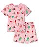 Pine Kids Cotton Knit Half Sleeves Co-Ords T-Shirt & Shorts Night Suit Icecream Print - Pink