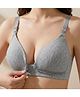 Bembika Cotton Spandex Woven Sleeveless Solid Wirefree Maternity Bra With Front Open Nursing Access - Grey