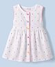 Babyhug Cotton Woven One Piece Dress Sleeveless Round Neck with Front Buttons White 9-12 Months