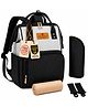 Motherly Crown Combo Melange Fabric Diaper Bag for Mothers for Travel With Warranty(Black & Grey)