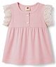 Zero Sinker Knit Half Sleeves Solid Frock - Pink