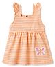 Zero Cotton Knit One Piece Dresses/Frocks Sleeveless Striped Orange 12-18 Months