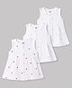 Zero Sinker Knit Sleeveless Apple Butterfly & Floral Printed Frocks Pack Of 3 - Multicolor