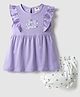Zero Cotton Knit Frocks with Bloomer/Short Sleeveless Ruffled 