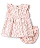 Zero Cotton Knit Frocks with Bloomer/Short Sleeveless Floral M Pink 6-12 Months