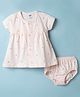 Zero Cotton Knit Frocks with Bloomer/Short Half Sleeves Round Neck S Peach 1-3 Months