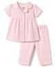 Zero Single Jersey Knit Half Sleeves Co-Ord Top & Pant With Polka Dots Print - Pink